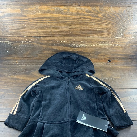 Adidas Little Girls ZIP up Velour Jacket and Pants - Picture 5 of 7